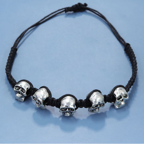 骷髅头编织绳手链饰品工厂供应商