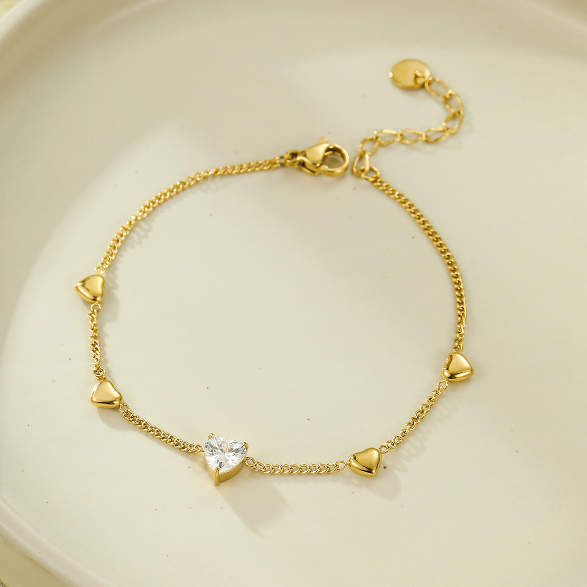 小爱心锆石手链首饰加工定制