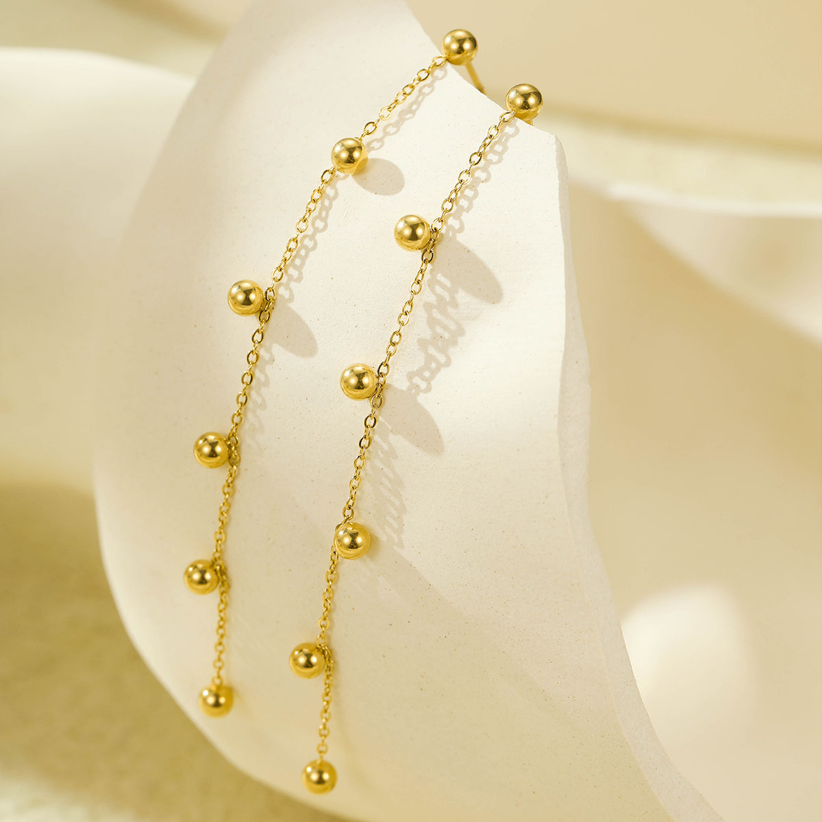 简约冷色调串珠耳坠