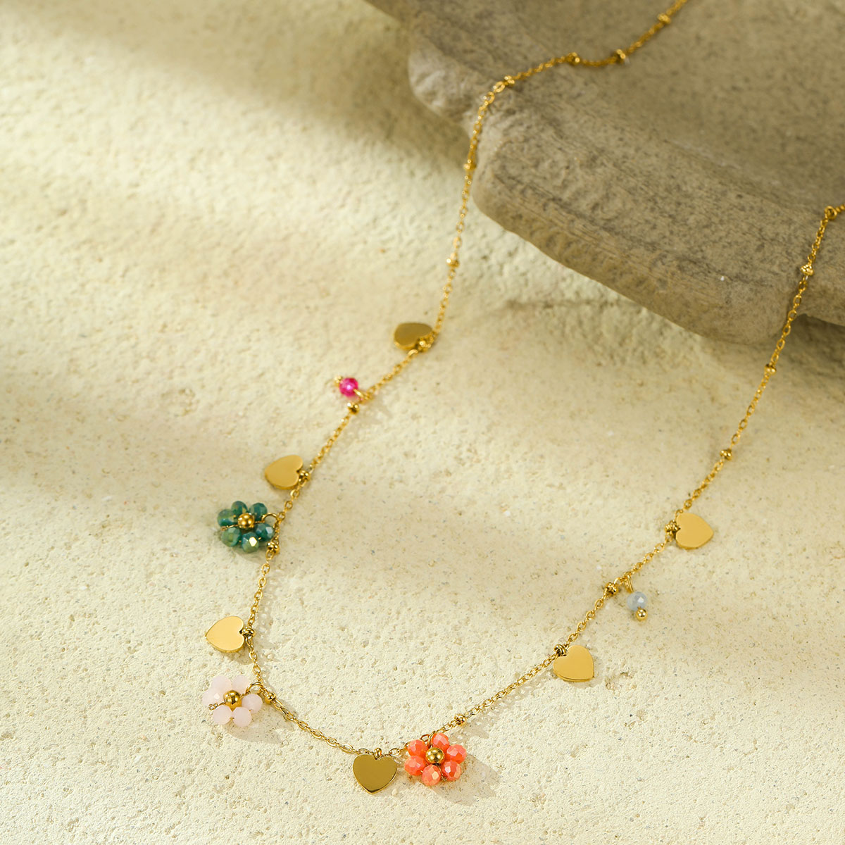 花朵不锈钢项链时尚珠宝项链