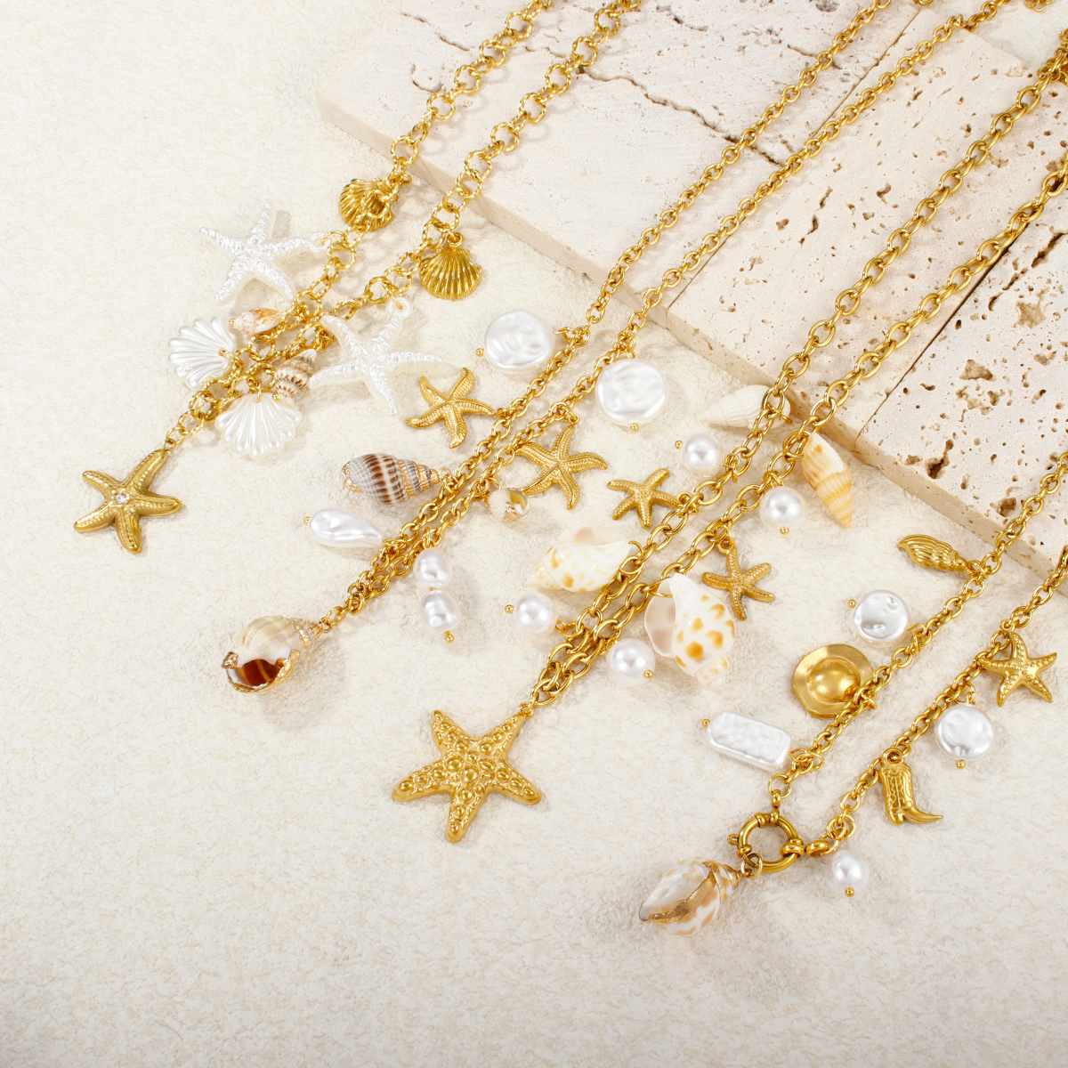 精致海滩珠宝不锈钢海洋生物项链